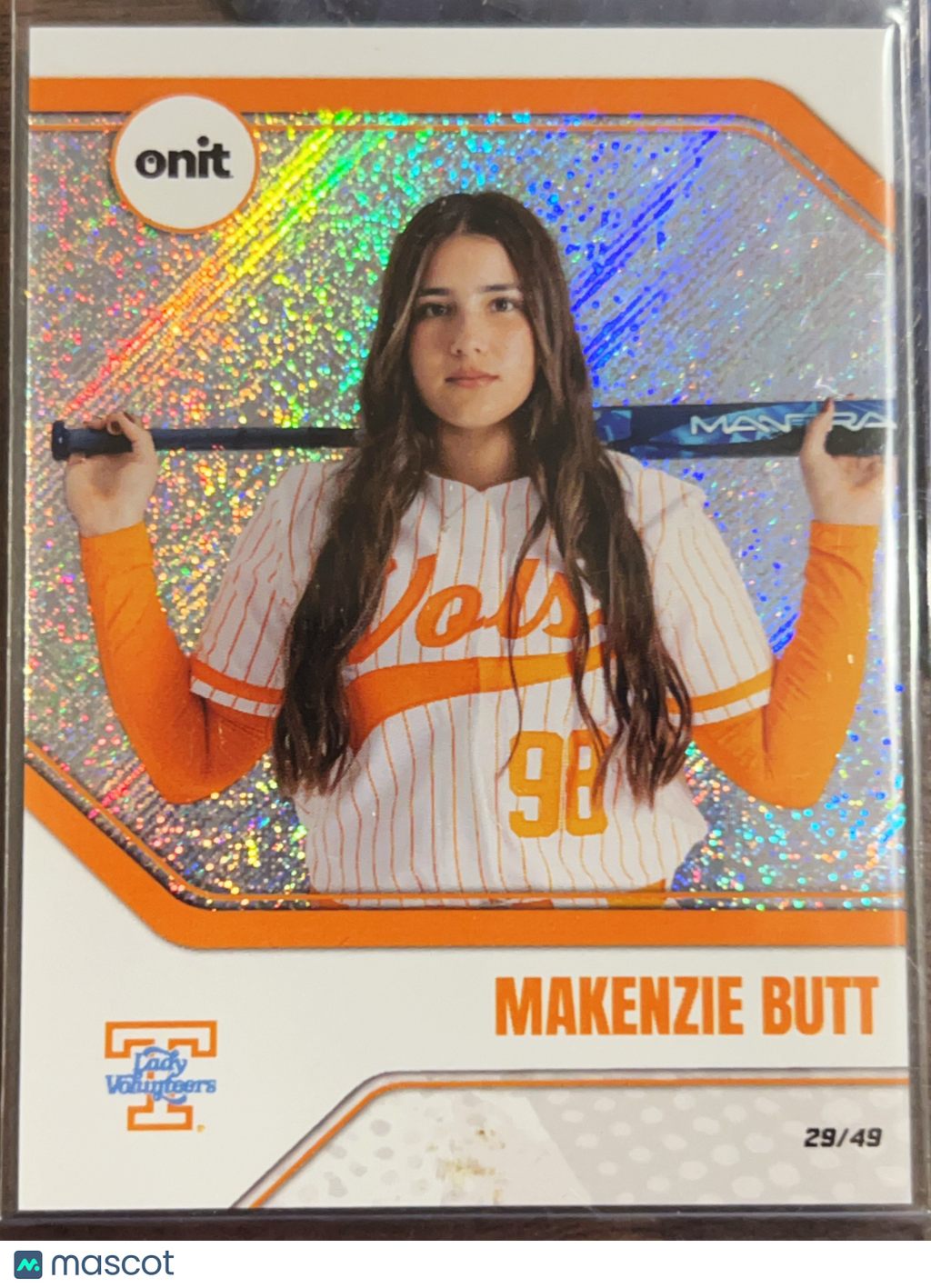2026 Tennessee Lady Volunteers Softball Makenzie Butt #B-14 Orange Sparkle /49