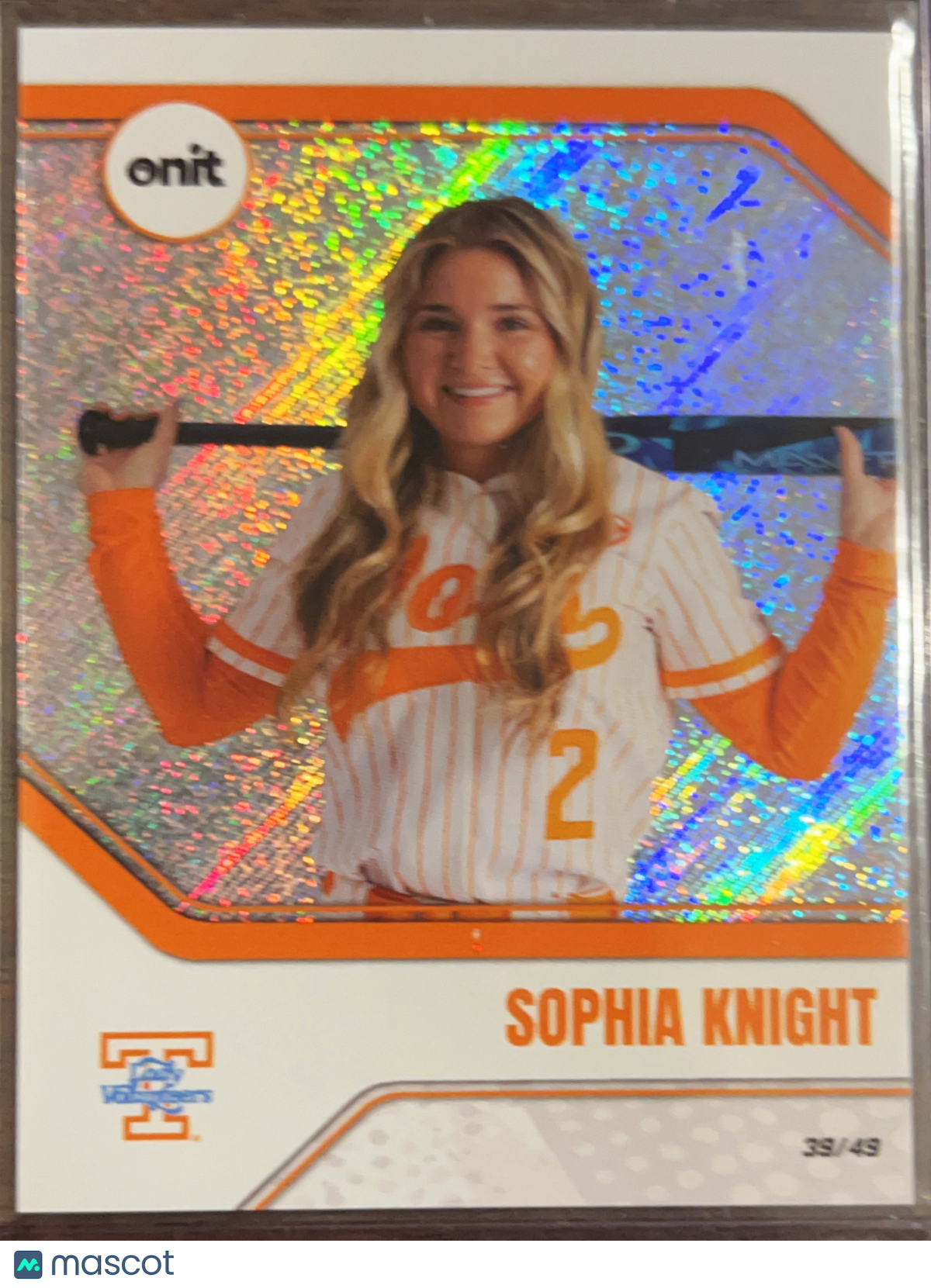 2026 ONIT Tennessee Softball Sophia Knight #B-20 Silver Foil /49