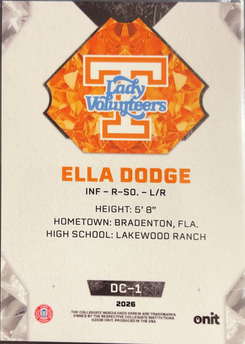 2026 Onit Diamond Cut Ella Dodge #DC-1 Orange Cracked Ice