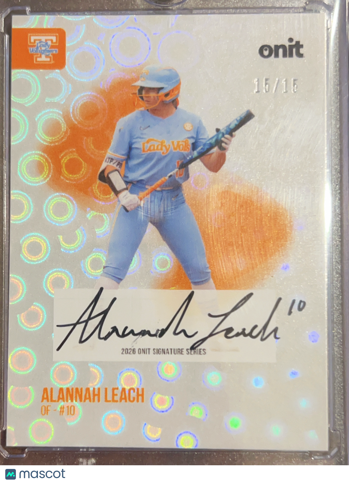 2025 ONIT Signature Series Alannah Leach #S-1 Circle Prizm /16 Auto