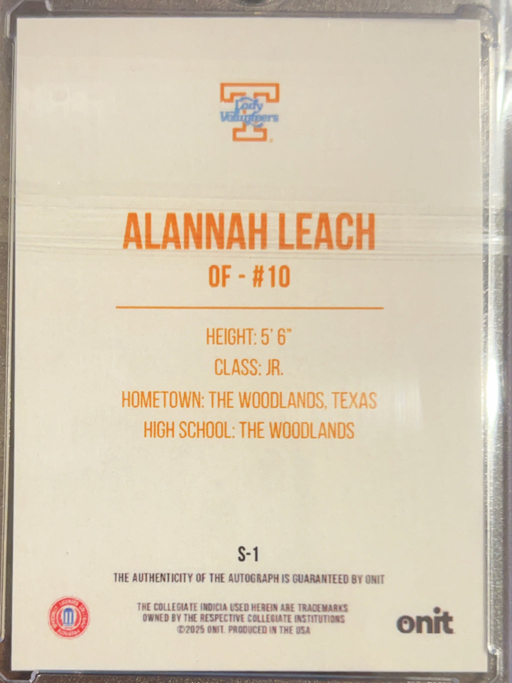 2025 ONIT Signature Series Alannah Leach #S-1 Circle Prizm /16 Auto