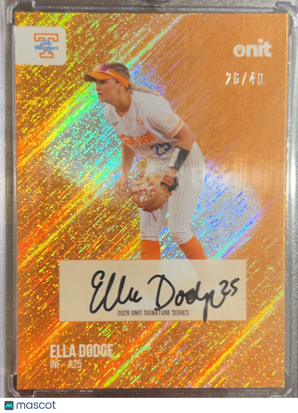 2025 Onit Signature Series Ella Dodge #S-3 Orange Shimmer /40 Auto