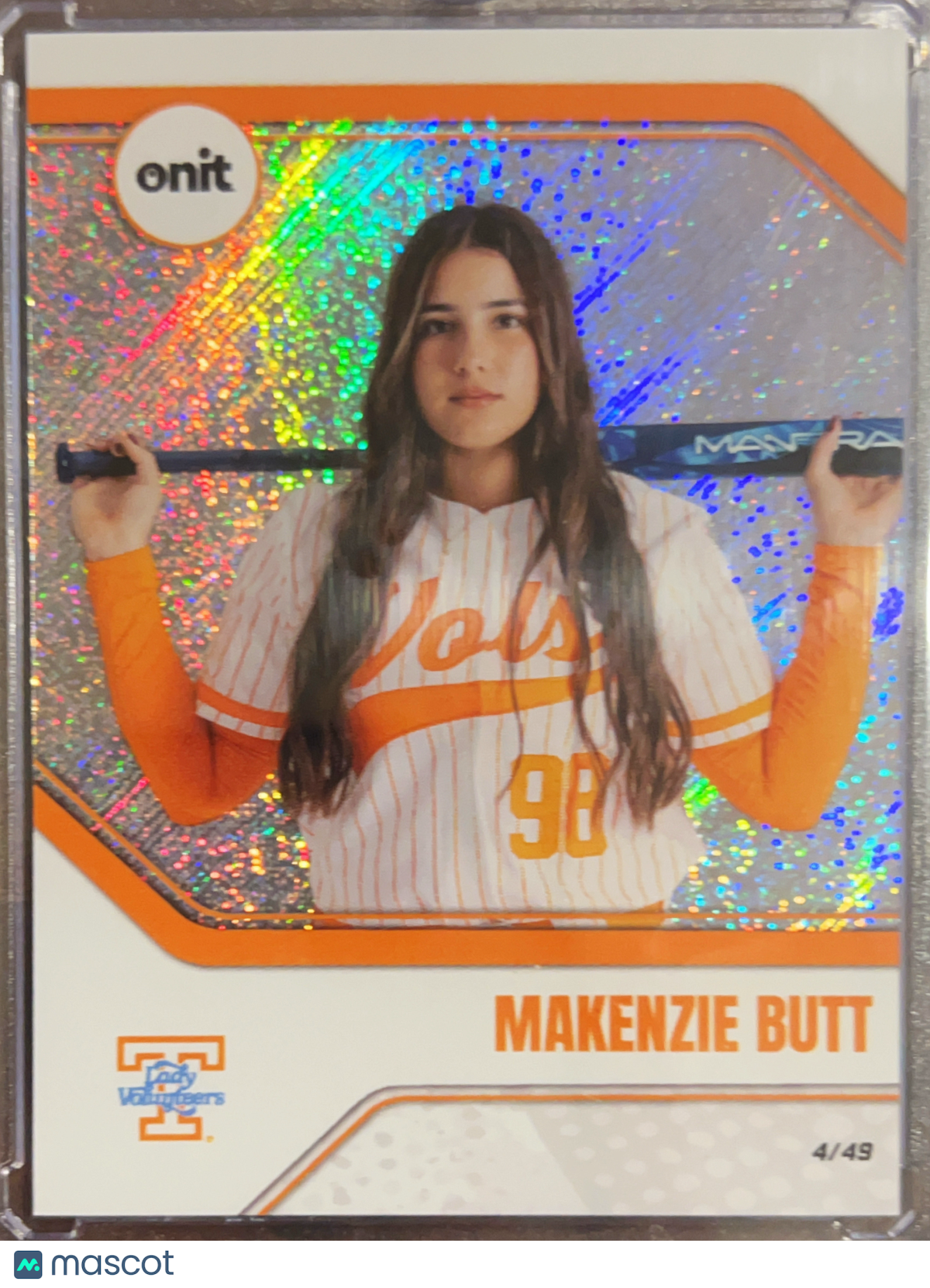 2026 ONIT Tennessee Lady Vols Softball Makenzie Butt #B-14 Orange Sparkle /49