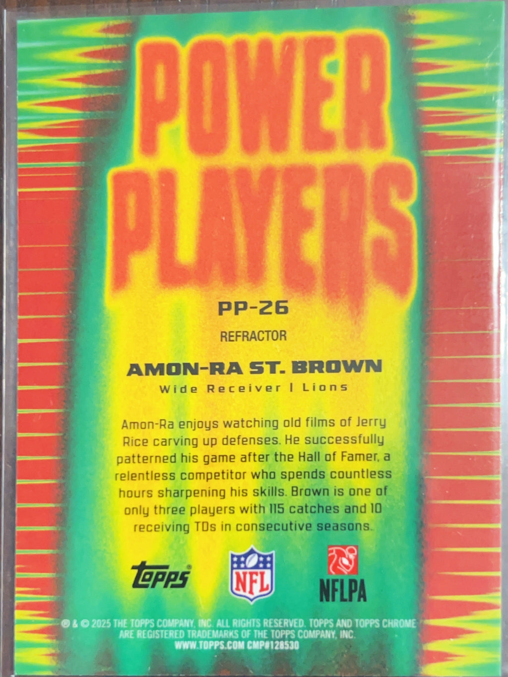 2025 Topps Chrome Power Players Amon-Ra St. Brown #PP-26 Refractor