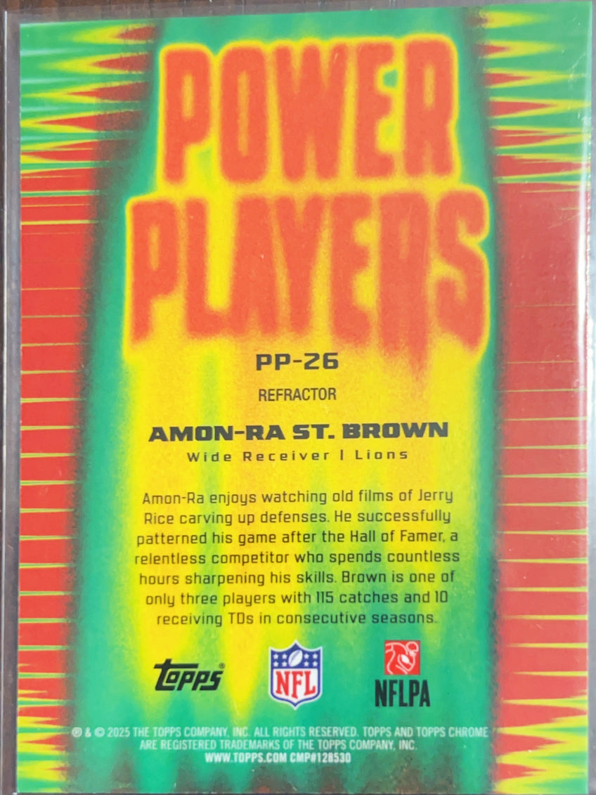2025 Topps Chrome Power Players Amon-Ra St. Brown #PP-26 Refractor