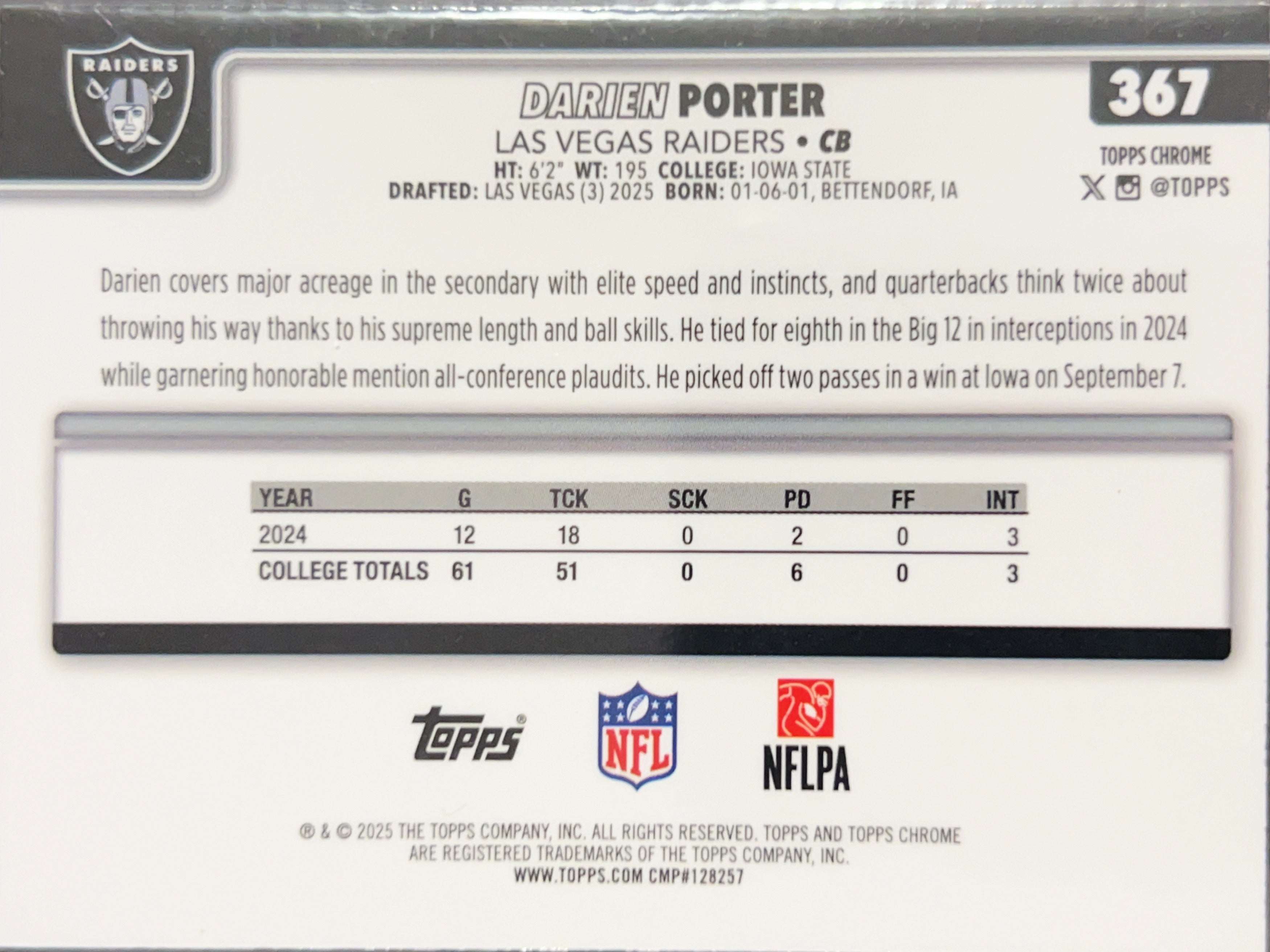 2025 Topps Chrome Darien Porter #367 RC