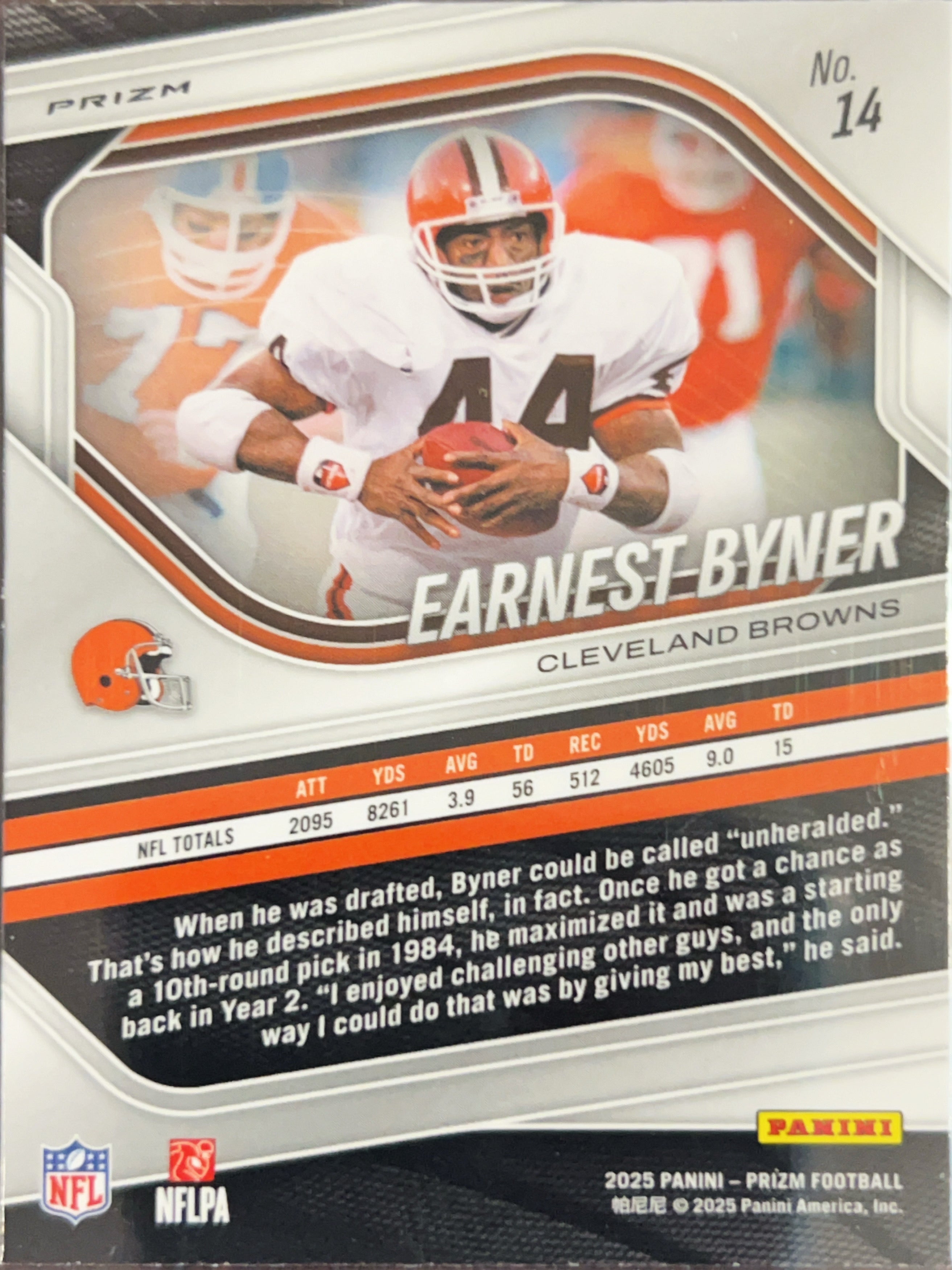 2025 Panini Prizm Football Earnest Byner #14 Pink
