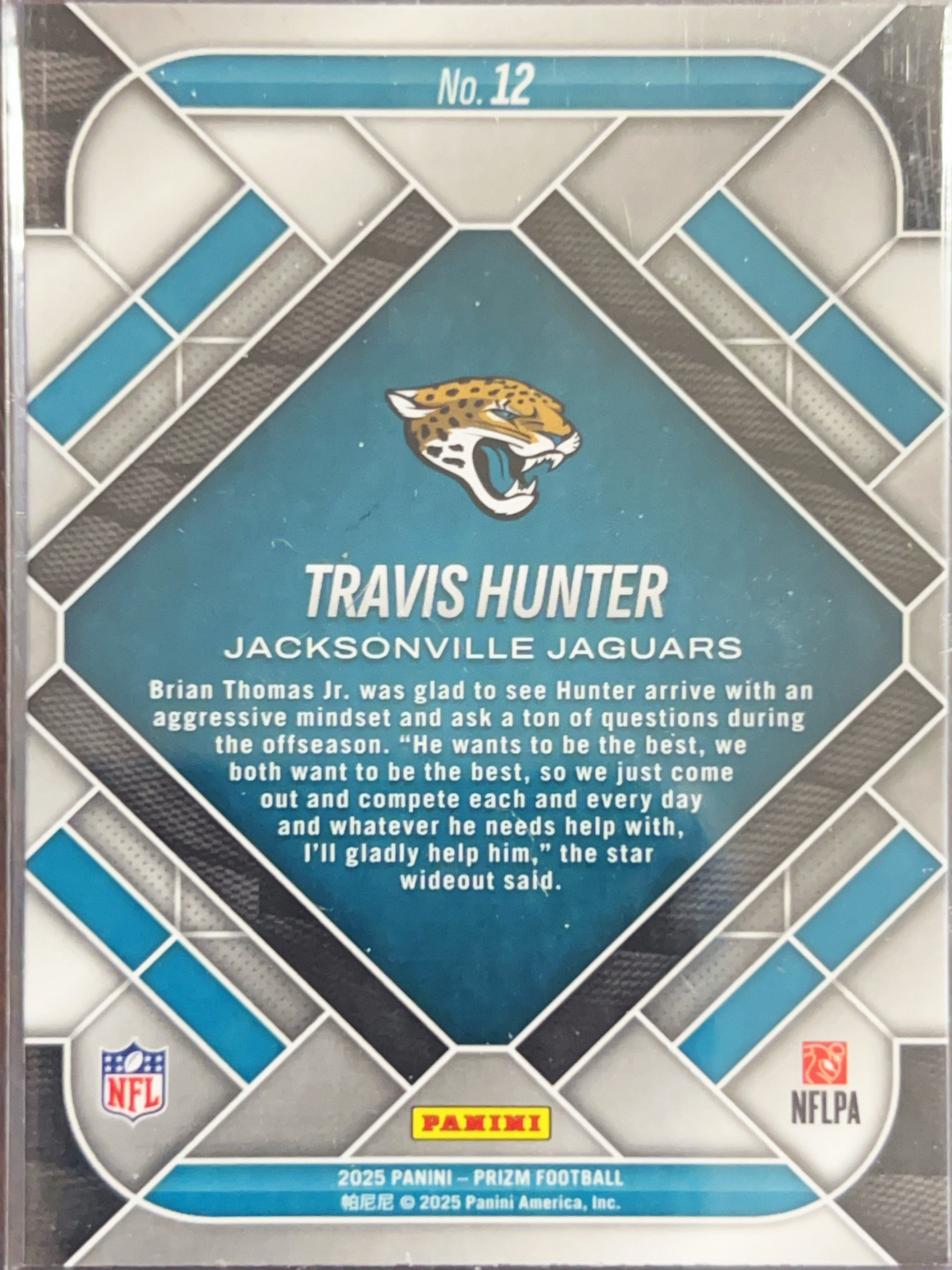 2025 Panini Prizm Emergent Travis Hunter #12 Silver RC