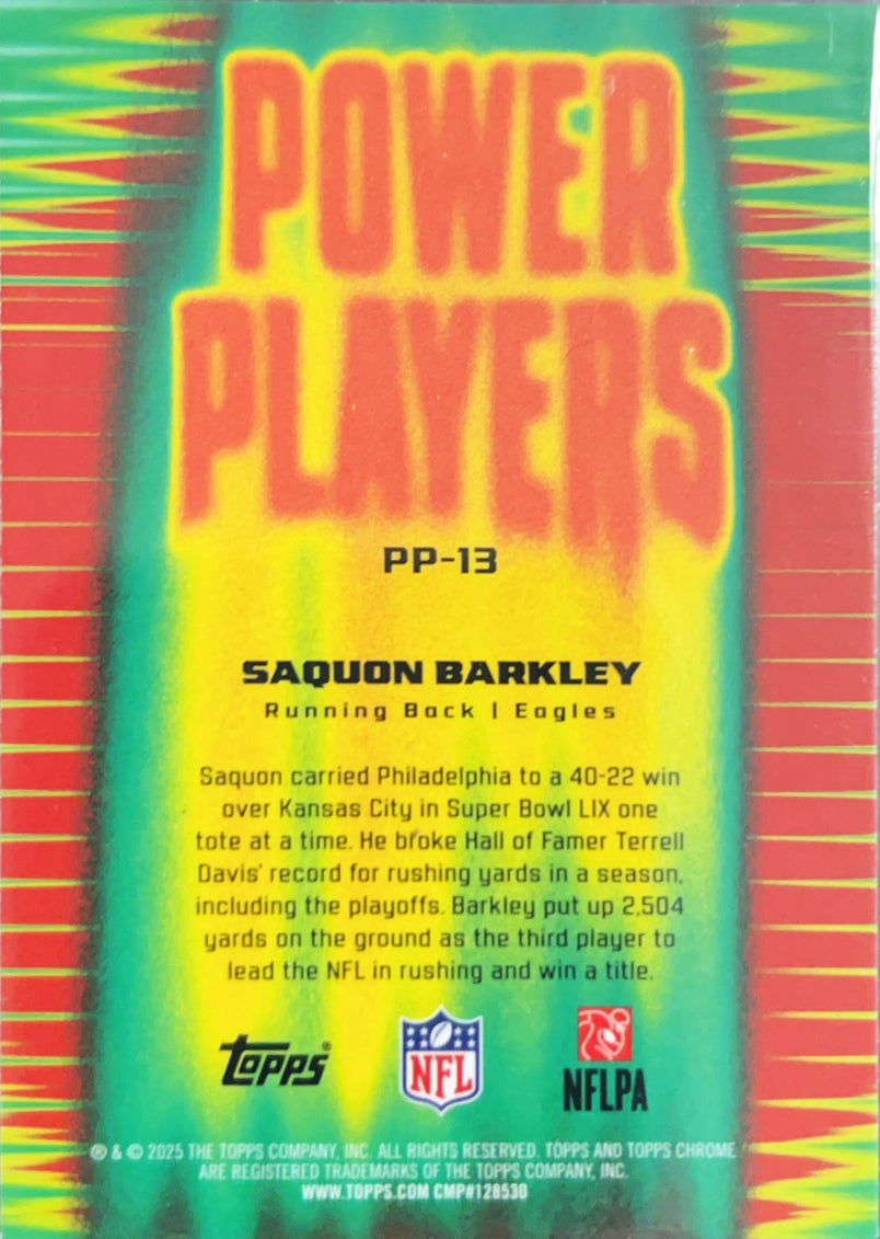 2025 Topps Chrome Power Players Saquon Barkley #PP-13
