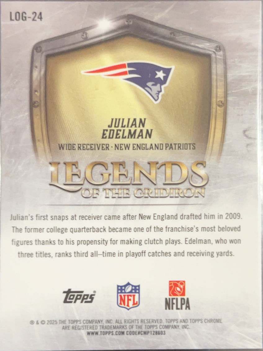 2025 Topps Chrome Legends of the Gridiron Julian Edelman #LOG-24