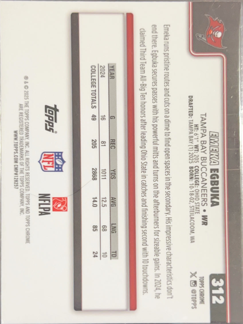 2025 Topps Chrome Emeka Egbuka #312 RC