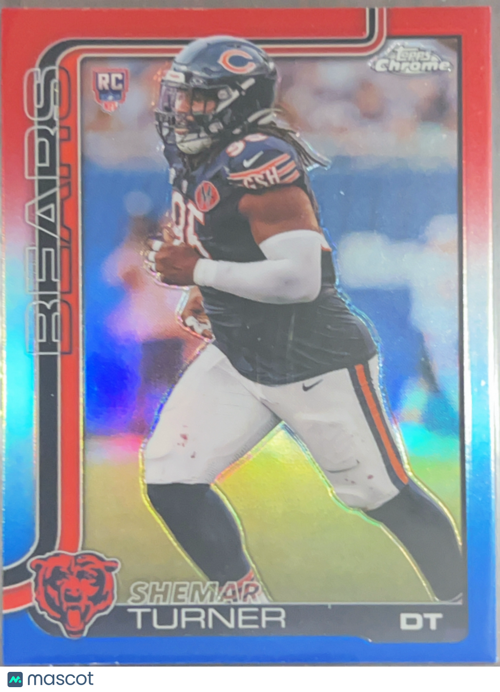2025 Topps Chrome Shemar Turner #303 Red White and Blue Refractor RC