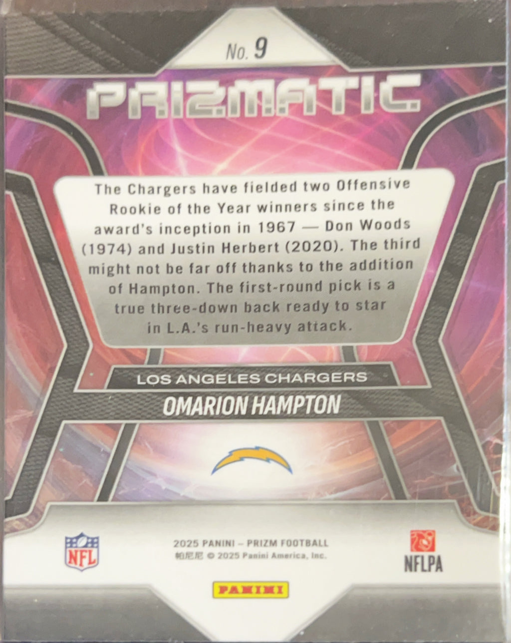 2025 Panini Prizm Prizmatic Omarion Hampton #9 RC