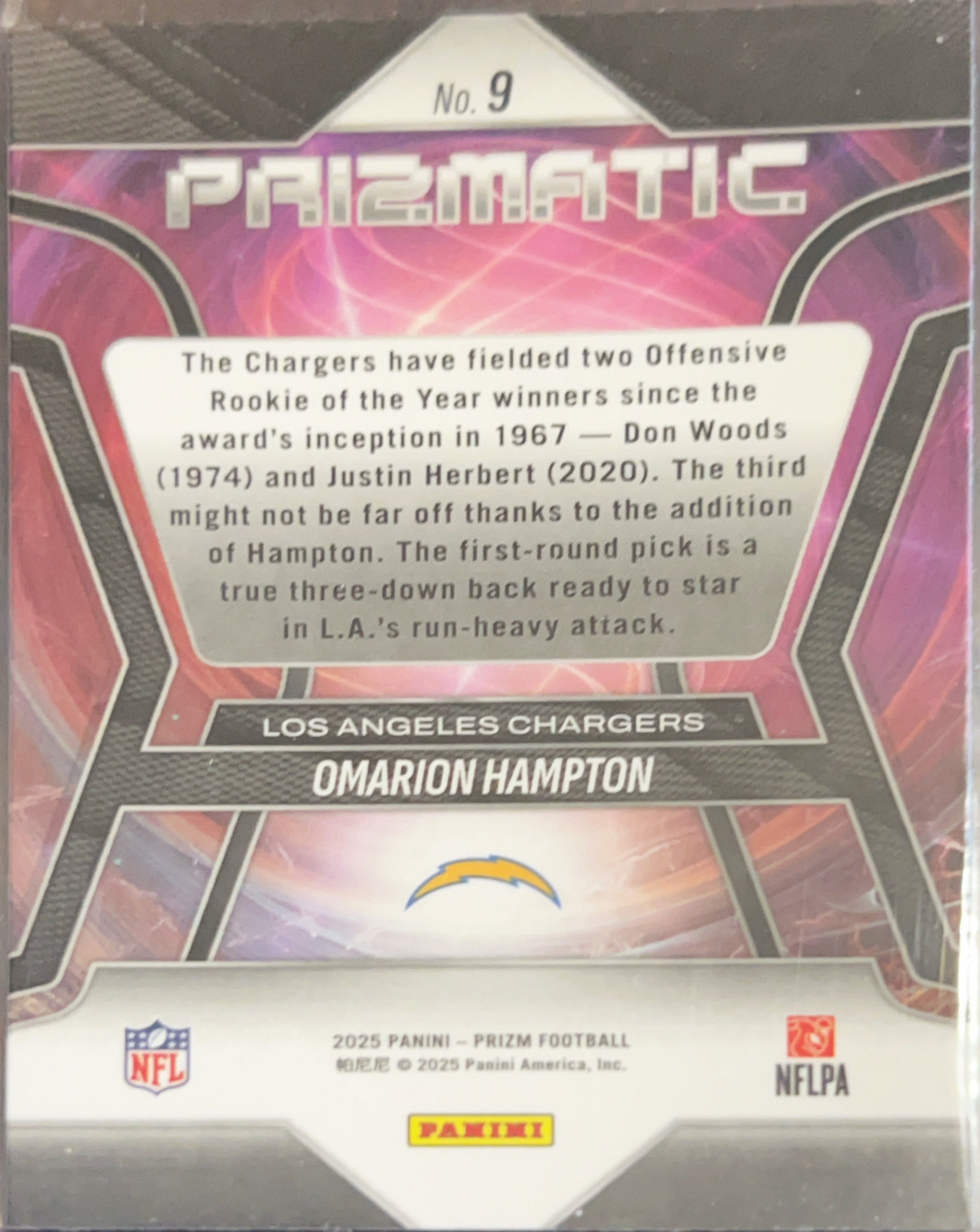 2025 Panini Prizm Prizmatic Omarion Hampton #9 RC
