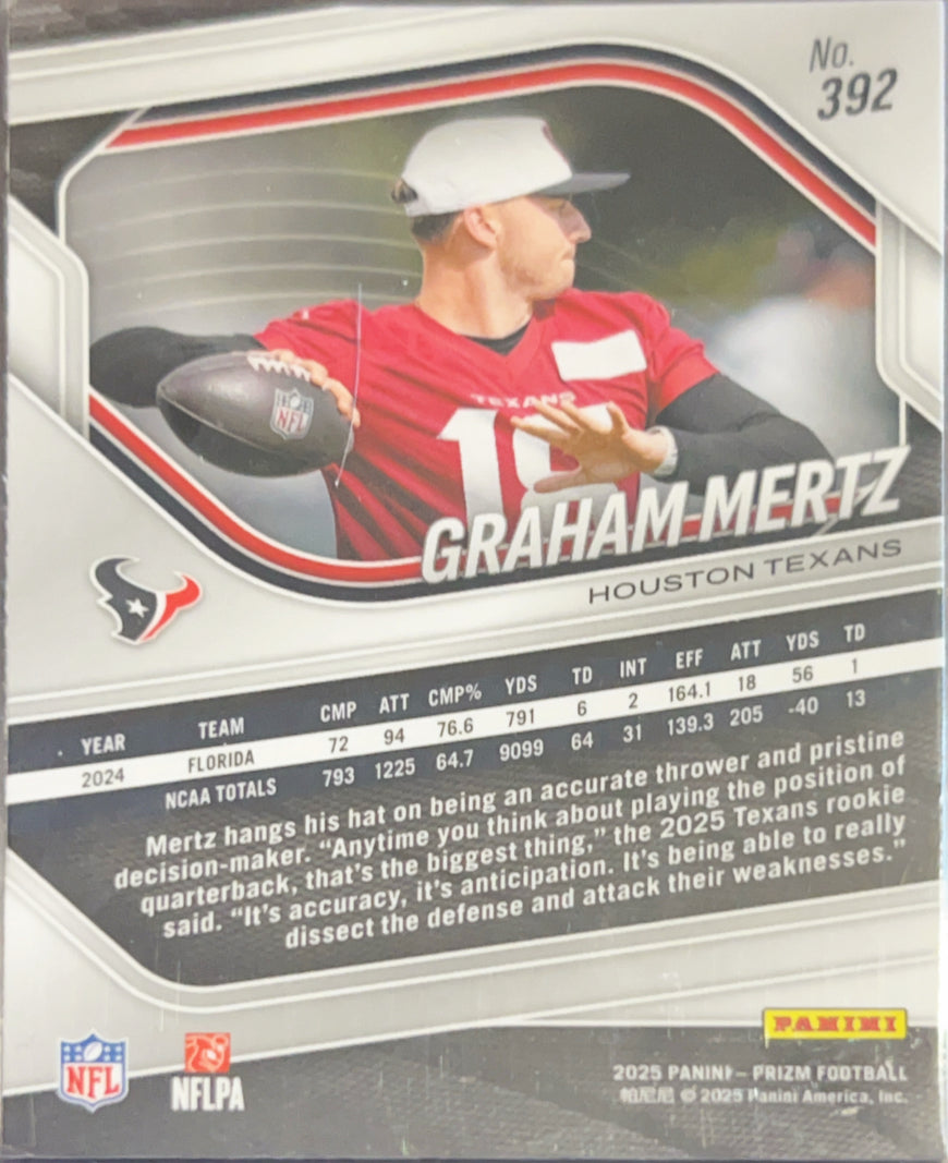 2025 Panini Prizm Football Graham Mertz #392 RC