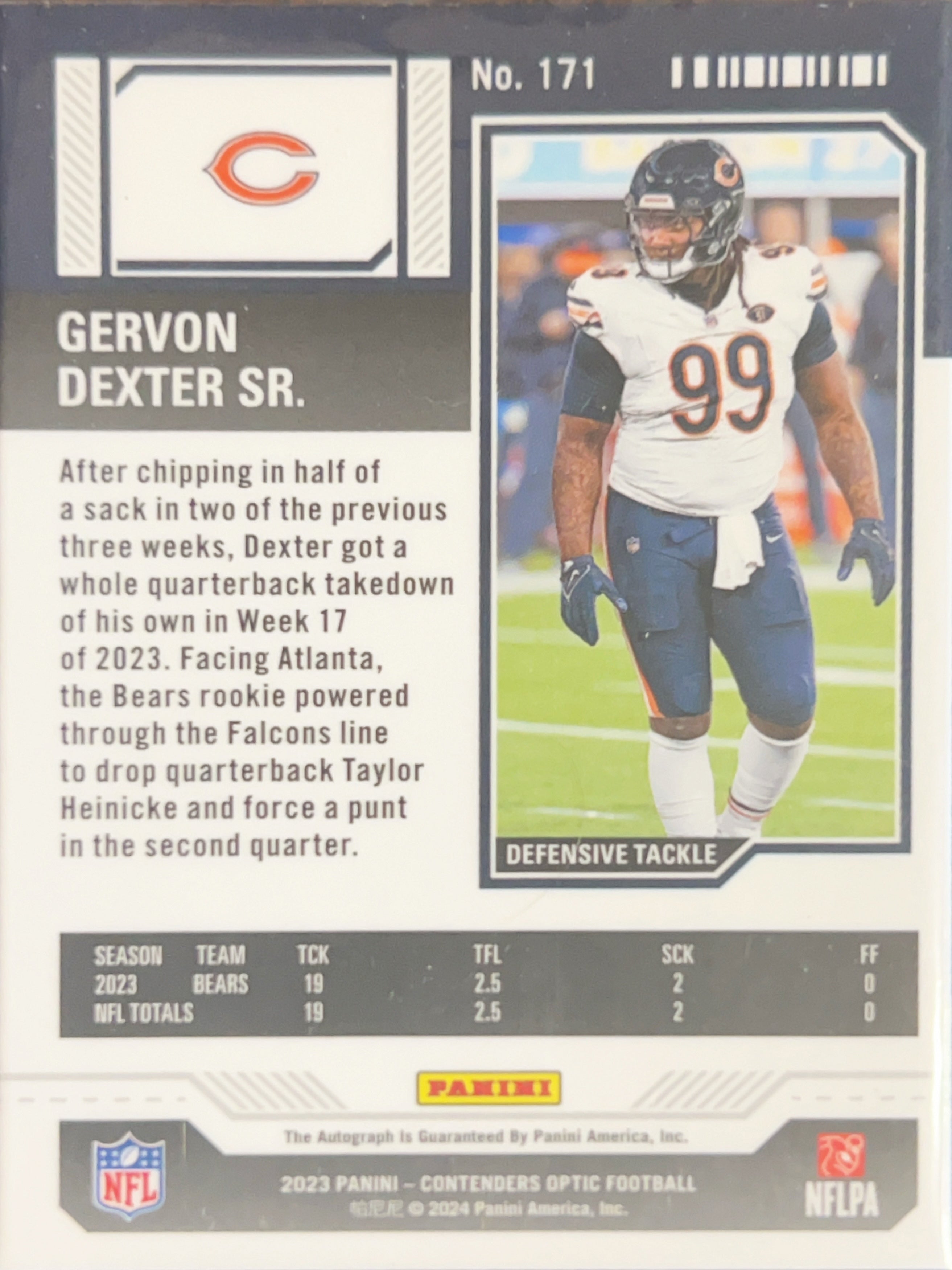 2024 Panini Contenders Optic Gervon Dexter Sr. #171 RC Auto