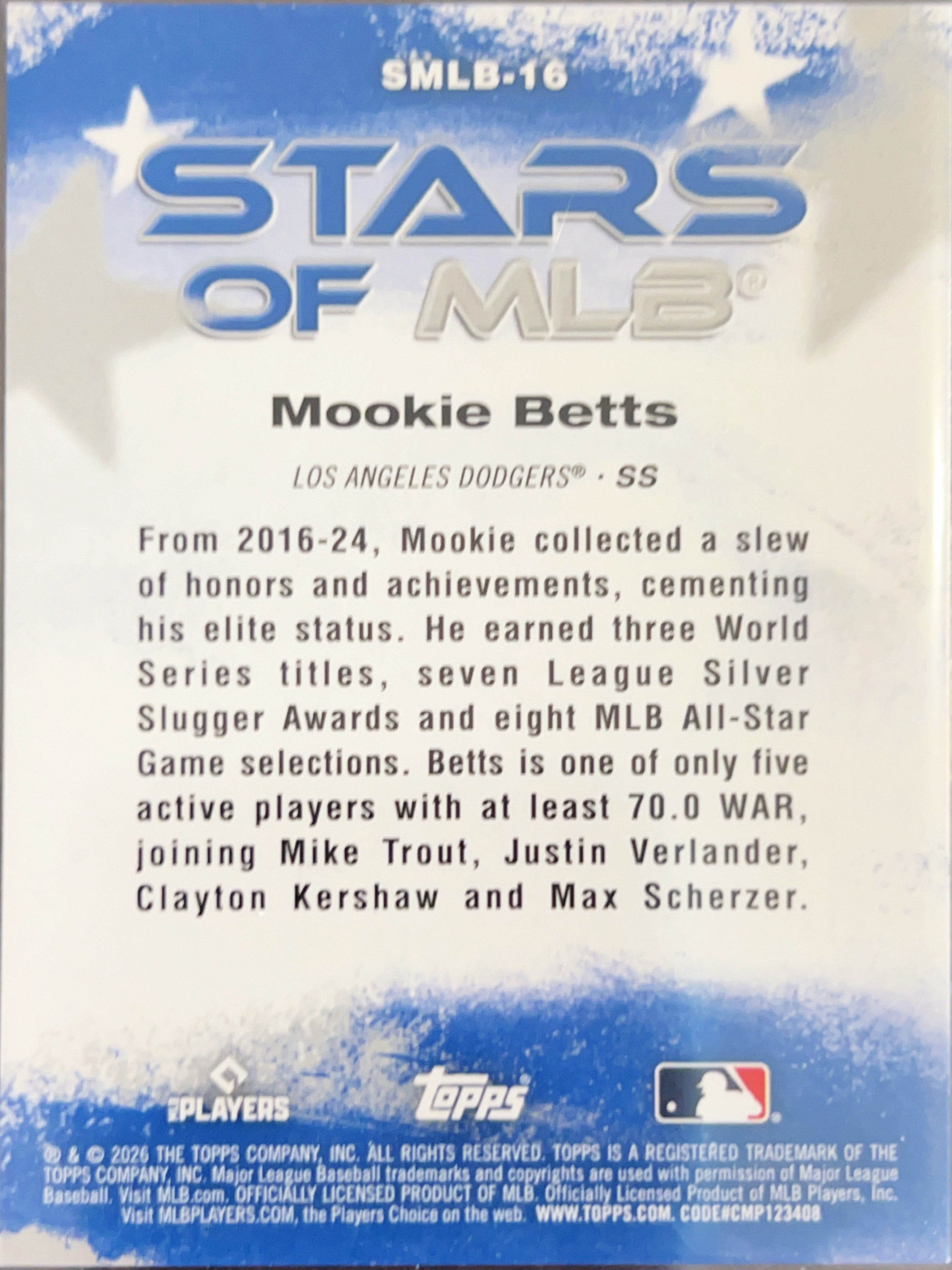 2026 Topps Stars of MLB Mookie Betts #SMLB-16
