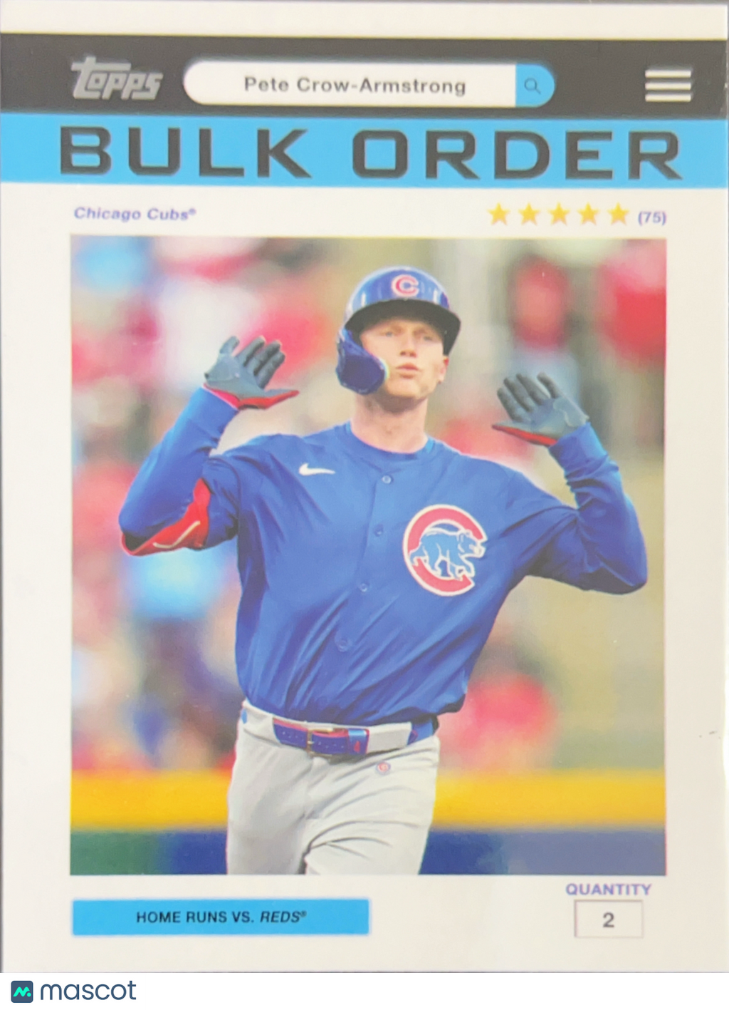 2026 Topps Series 1 Pete Crow-Armstrong #BO-1 Bulk Order