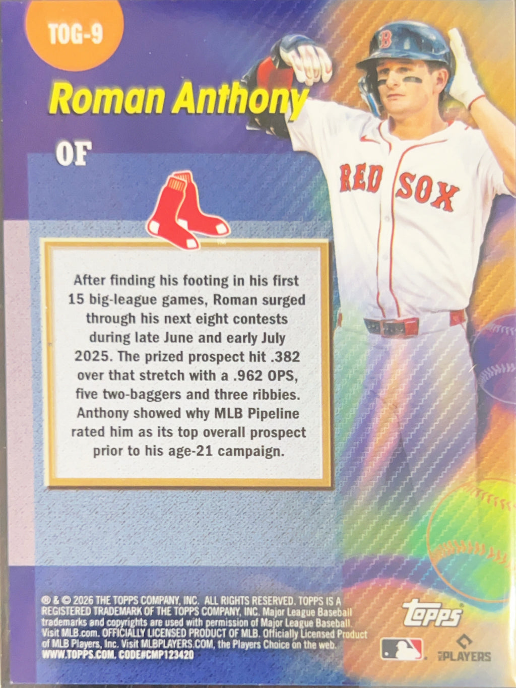 2026 Topps Titans of the Game Roman Anthony #TOG-9 RC
