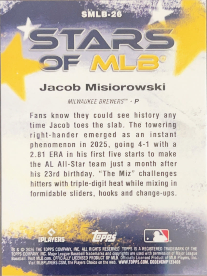 2026 Topps Stars of MLB Jacob Misiorowski #SMLB-26 RC