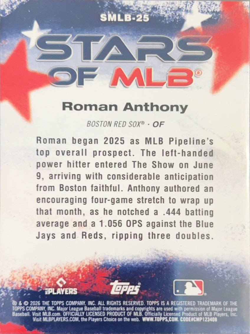2026 Topps Stars of MLB Roman Anthony #SMLB-25 RC