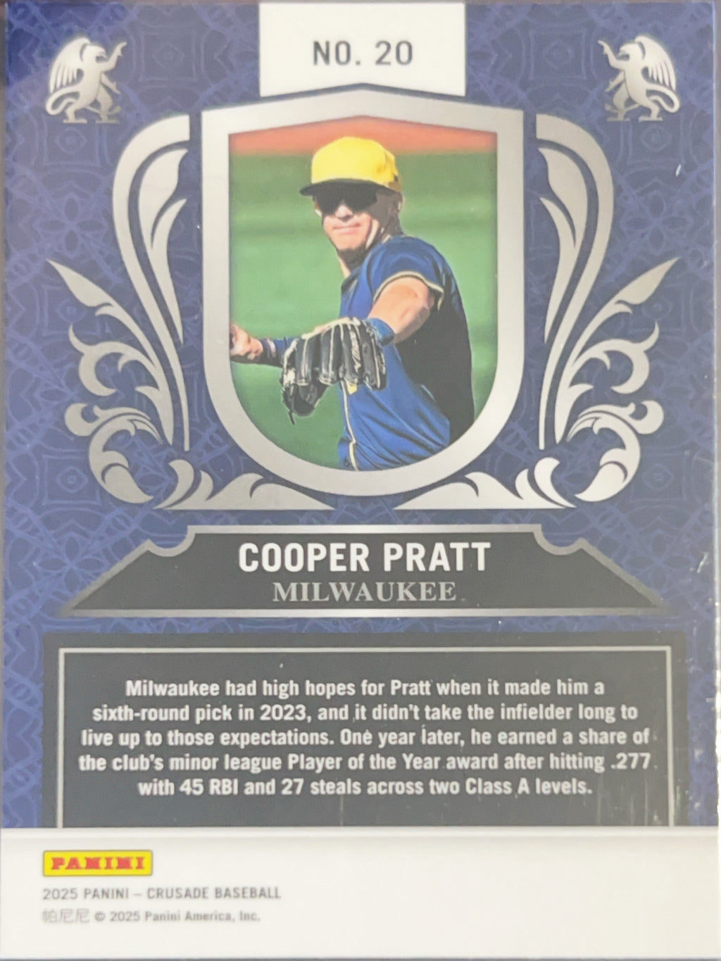 2025 Panini Crusade Cooper Pratt #20 Blue Prizm