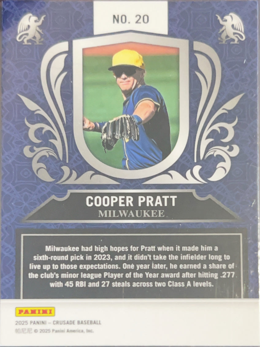 2025 Panini Crusade Cooper Pratt #20 Blue Prizm