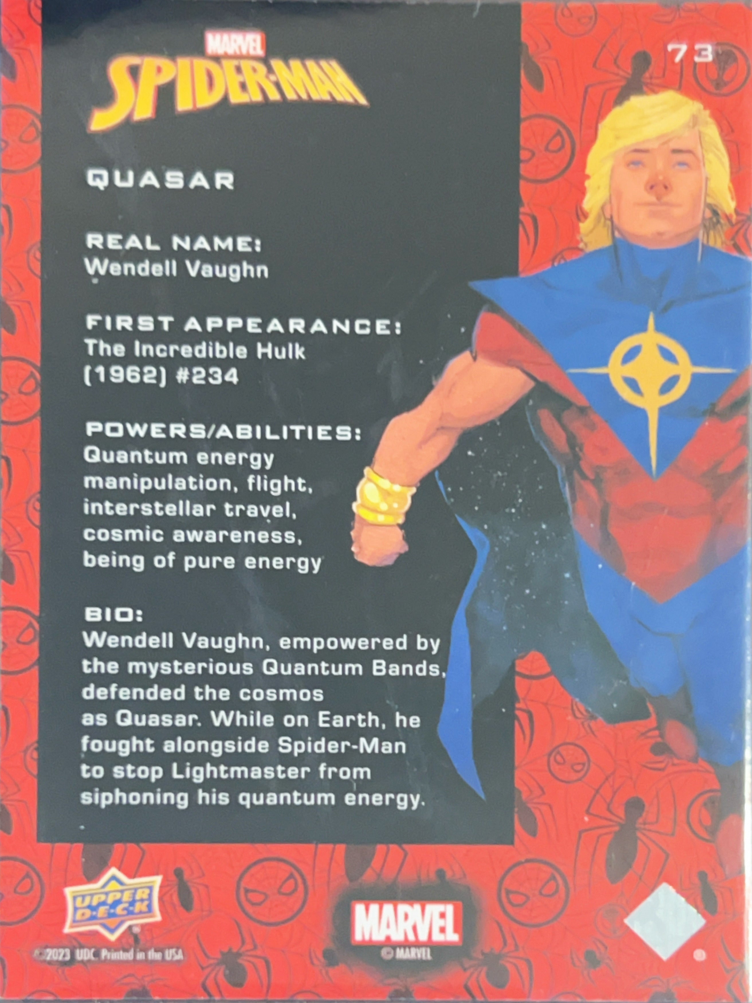 2023 Upper Deck Marvel Spider-Man Quasar #73