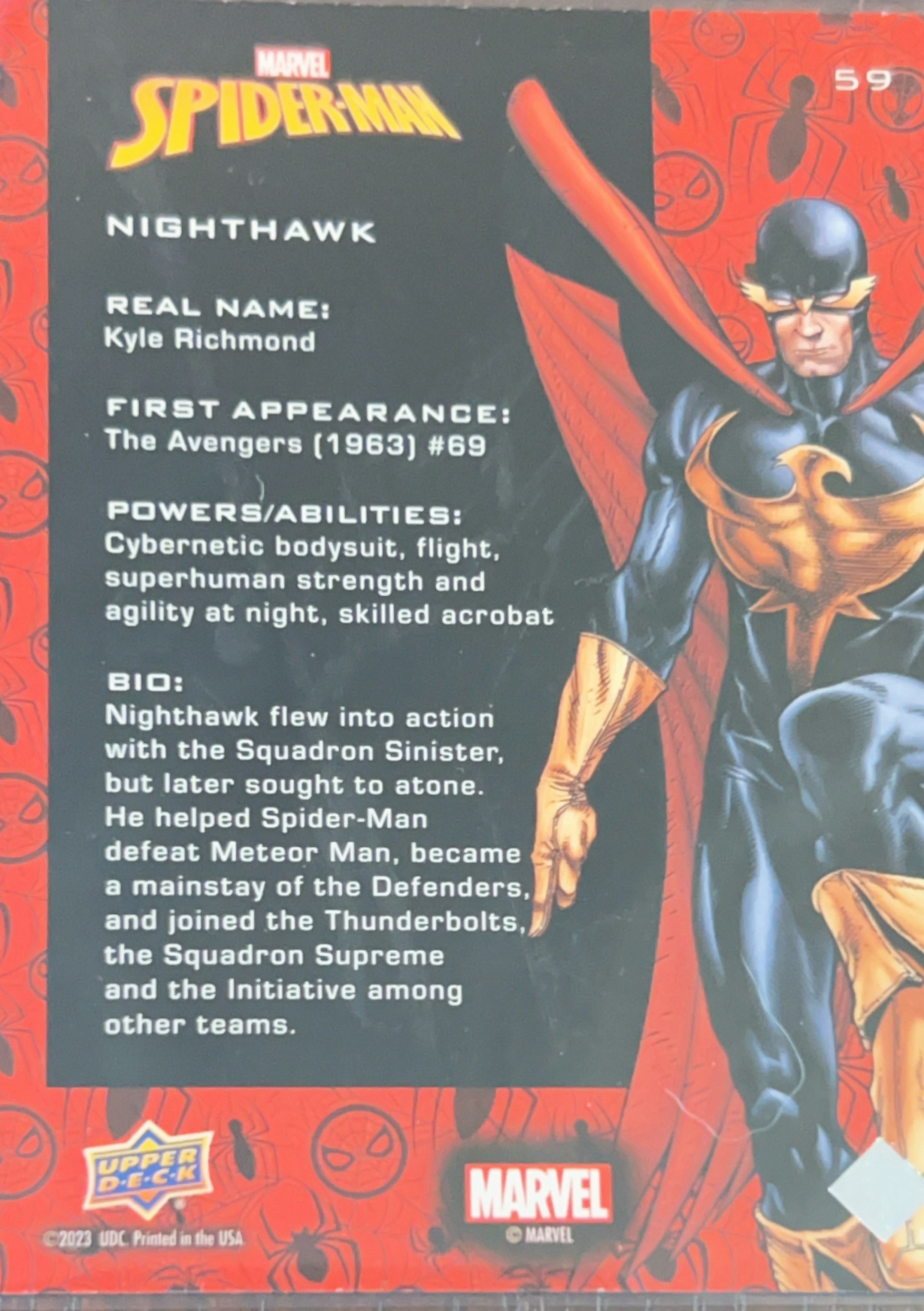 2023 Upper Deck Marvel Spider-Man Nighthawk #59