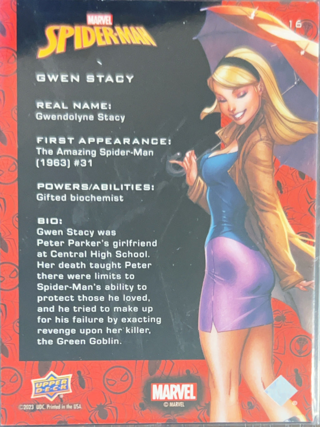 2023 Upper Deck Marvel Spider-Man Gwen Stacey #16