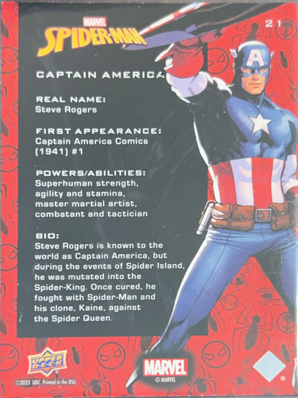 2023 Upper Deck Marvel Spider-Man Captain America #21