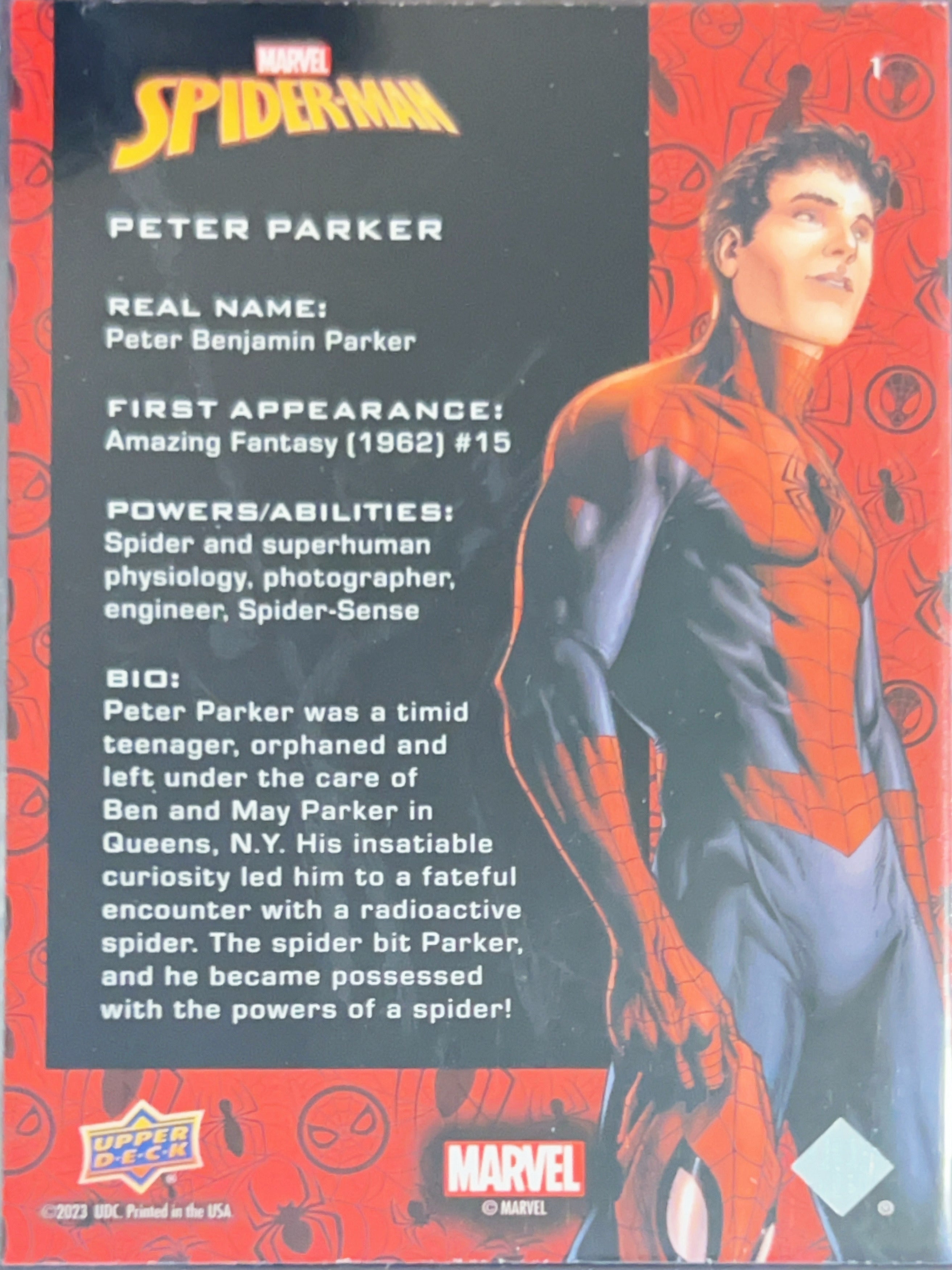 2023 Upper Deck Marvel Spider-Man Peter Parker #1