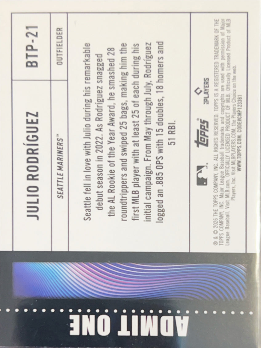 2026 Topps Big Ticket Player Julio Rodríguez #BTP-21