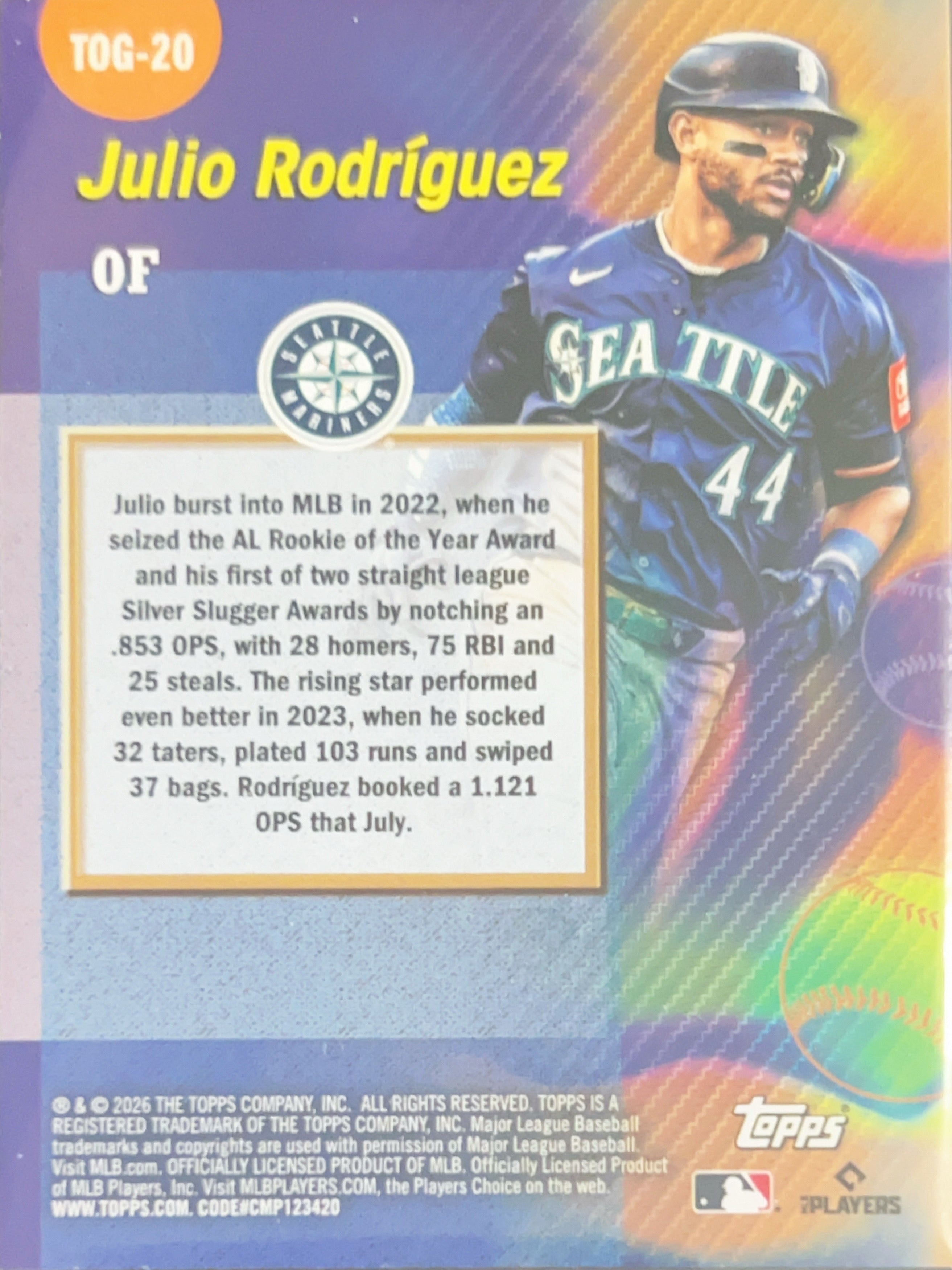 2026 Topps Titans of the Game Julio Rodríguez #TOG-20