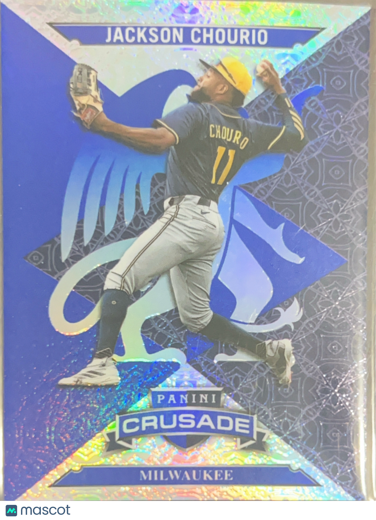 2025 Panini Crusade Baseball Jackson Chourio #100 Blue Prizm