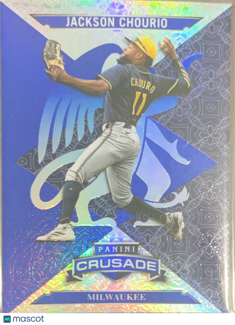 2025 Panini Crusade Baseball Jackson Chourio #100 Blue Prizm