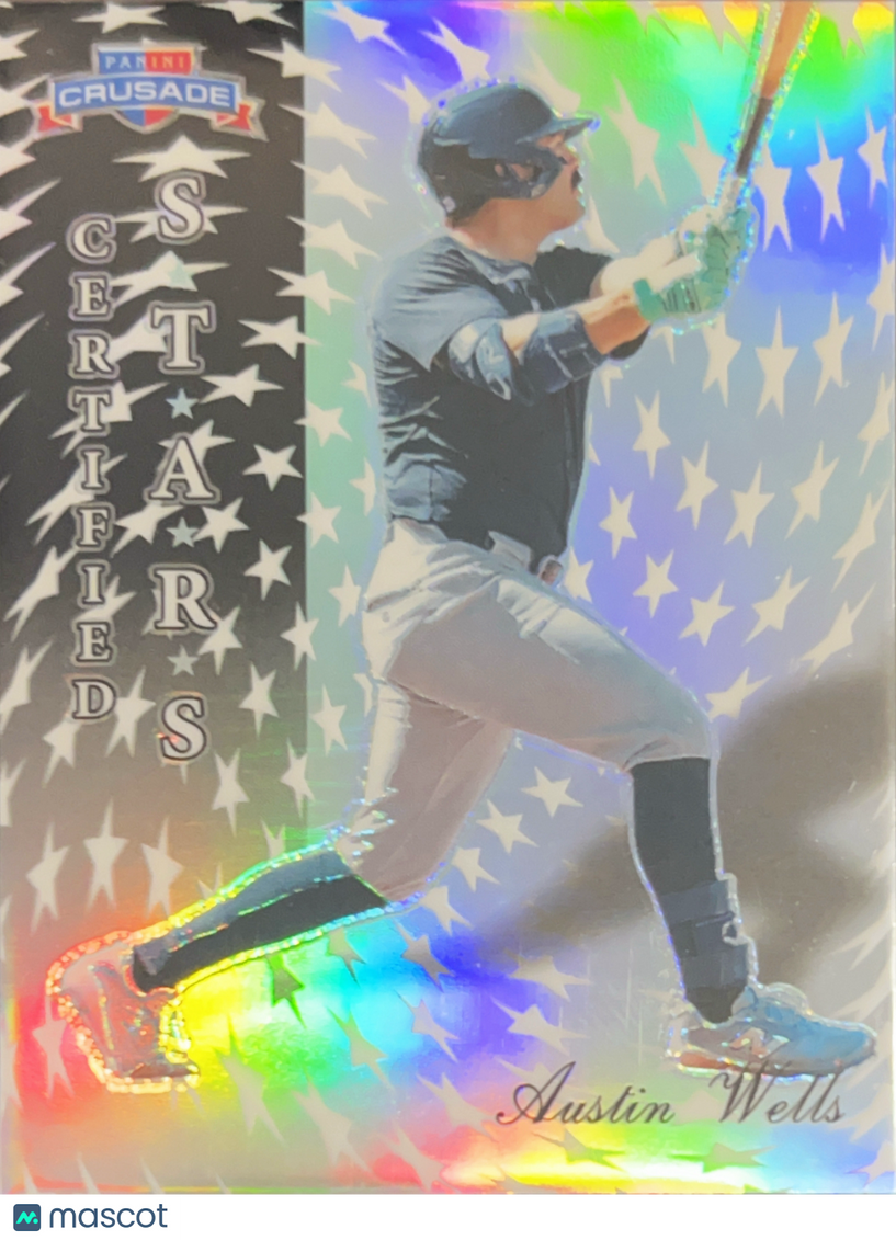 2025 Panini Prizm Crusade Baseball Austin Wells #22 Silver Holo Certified Stars