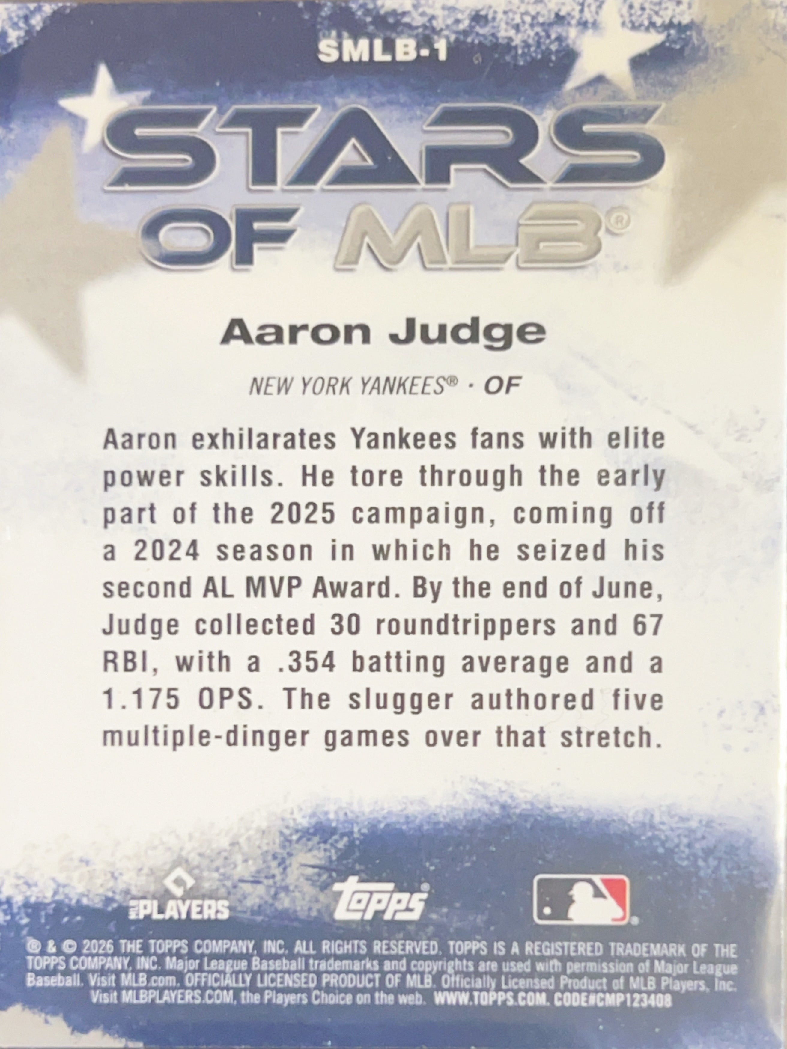 2026 Topps Stars of MLB Aaron Judge #SMLB-1