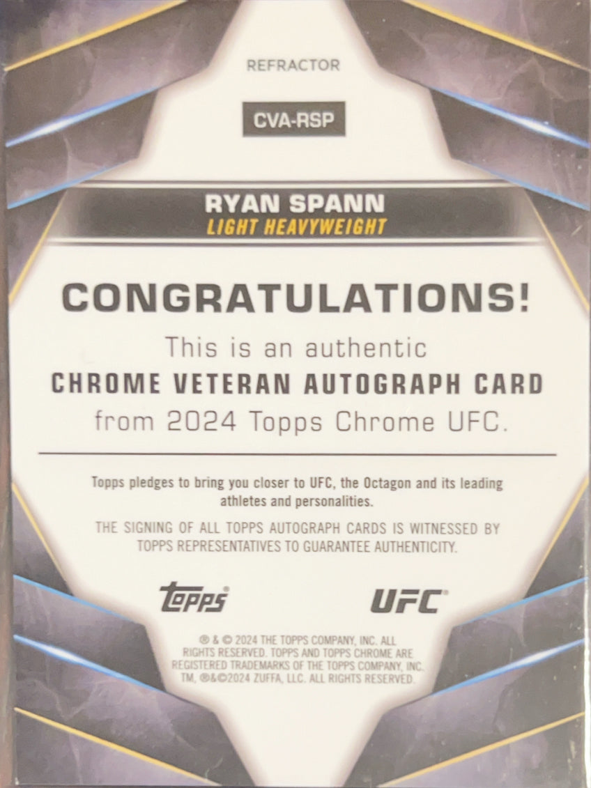 2024 Topps Chrome UFC Ryan Spann #CVA-RSP Refractor /150 Auto