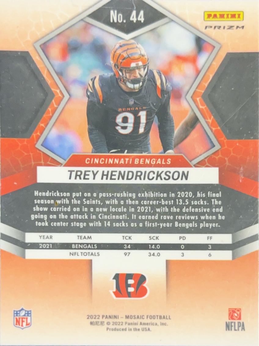 2022 Panini Mosaic Prizm Trey Hendrickson #44 Orange