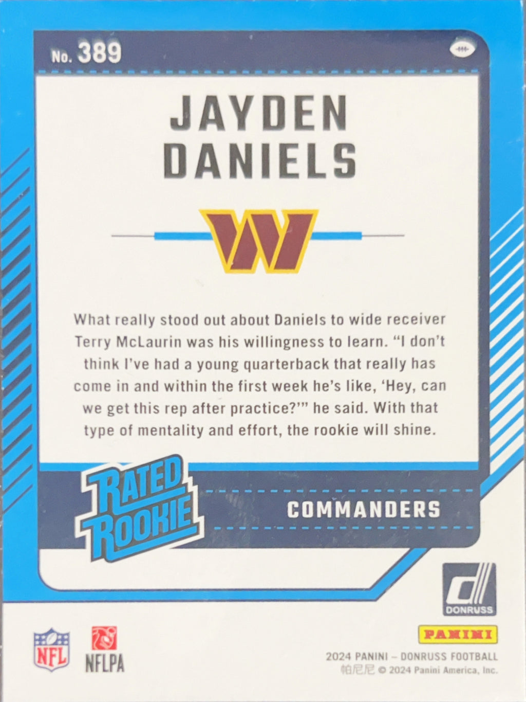 2024 Panini Donruss Football Jayden Daniels #389
