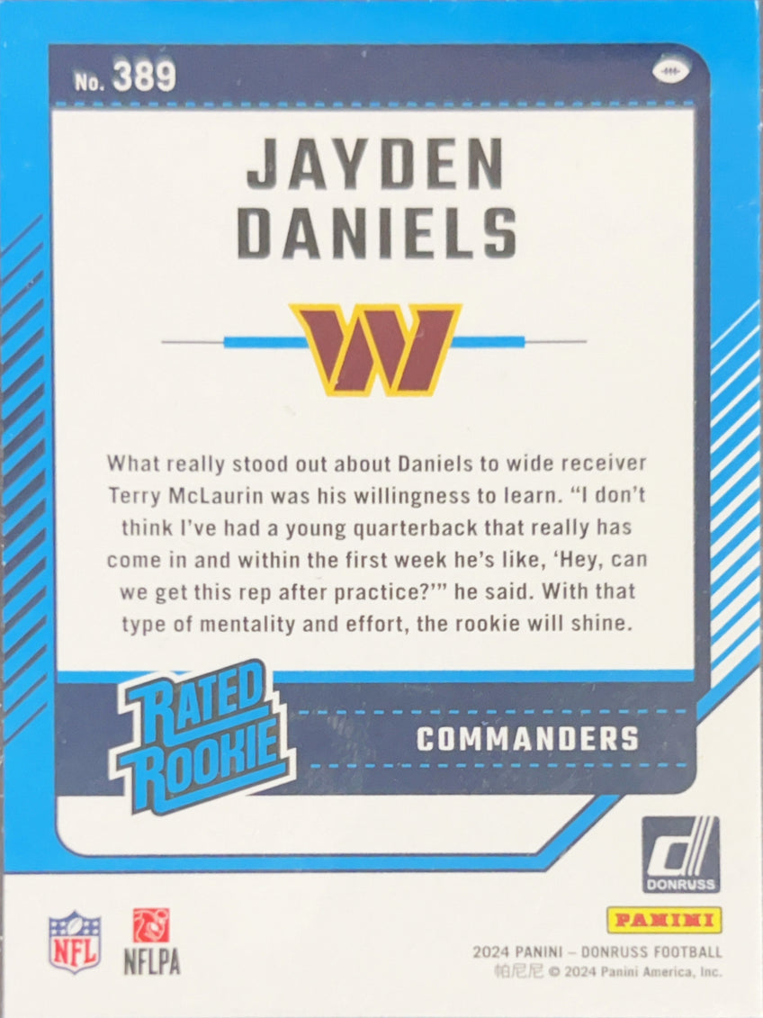 2024 Panini Donruss Football Jayden Daniels #389