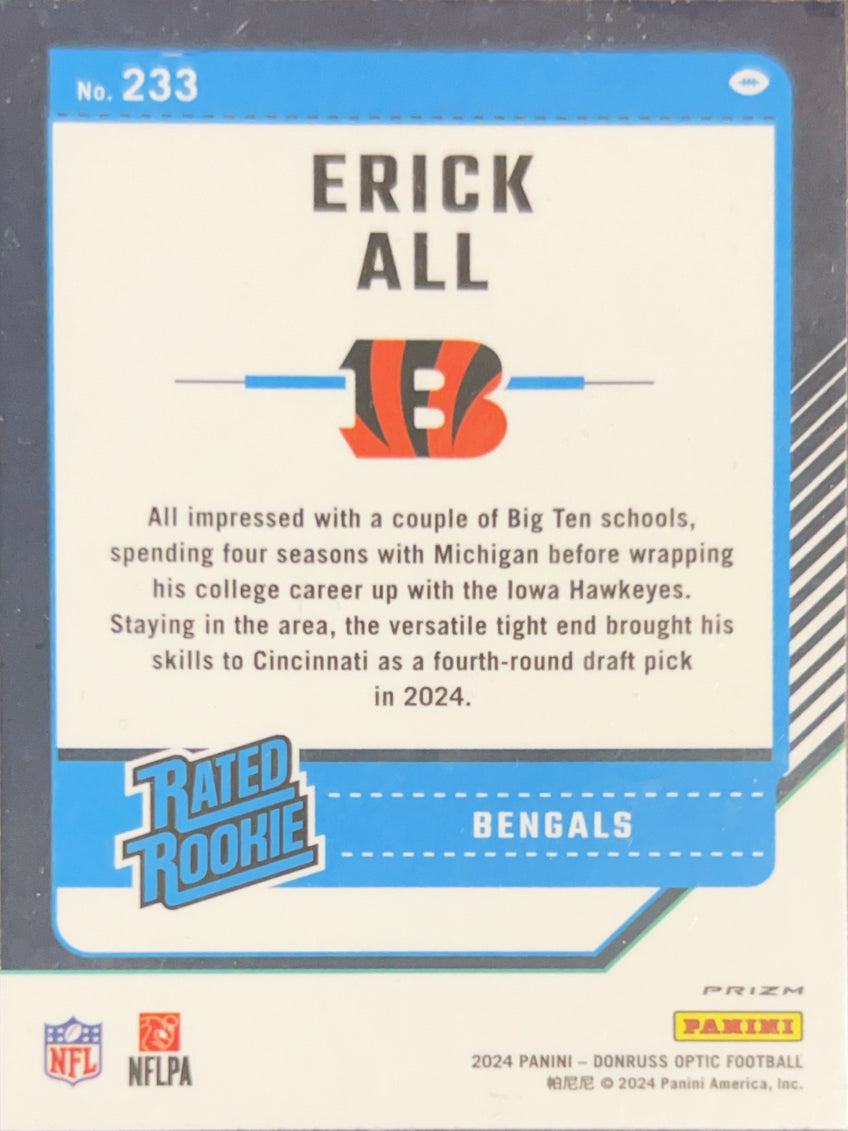 2024 Panini Donruss Optic Erick All #233 Purple Velocity Prizm