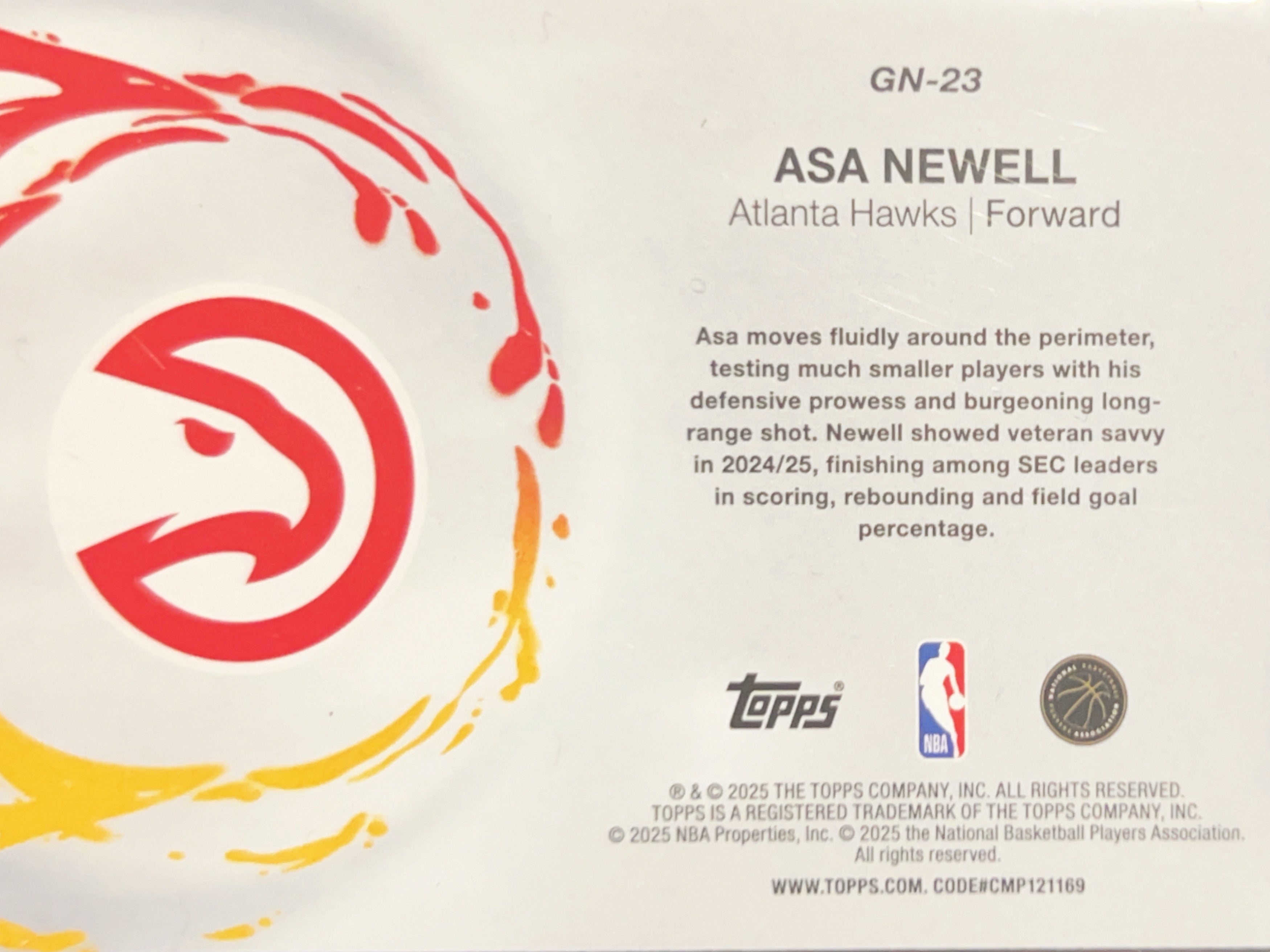 2025 Topps Generation Now Asa Newell #GN-23 RC