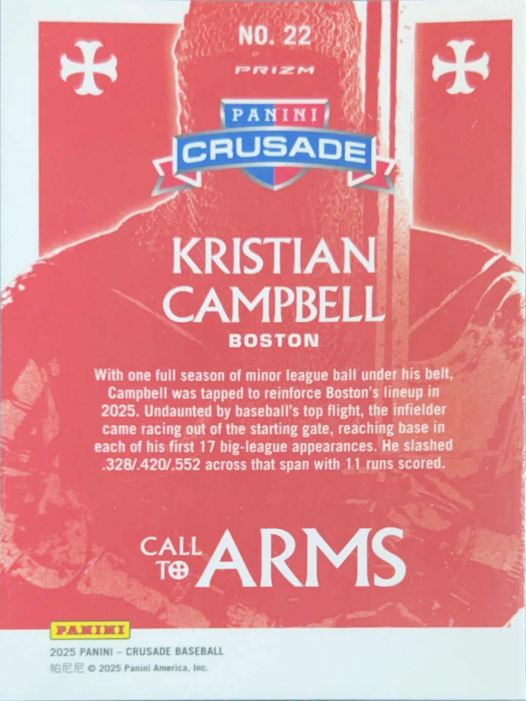 2025 Panini Crusade Prizm Kristian Campbell #22 Silver RC