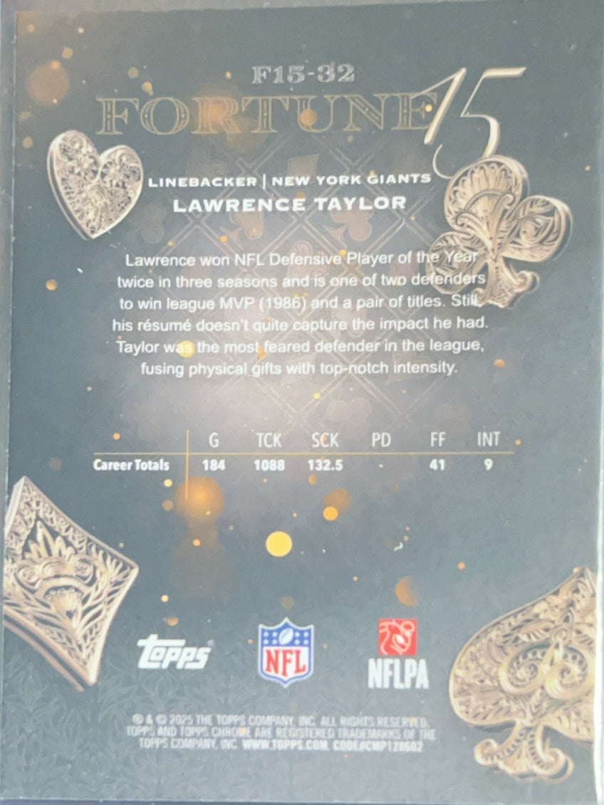 2025 Topps Chrome Fortune 15 Lawrence Taylor #F15-32