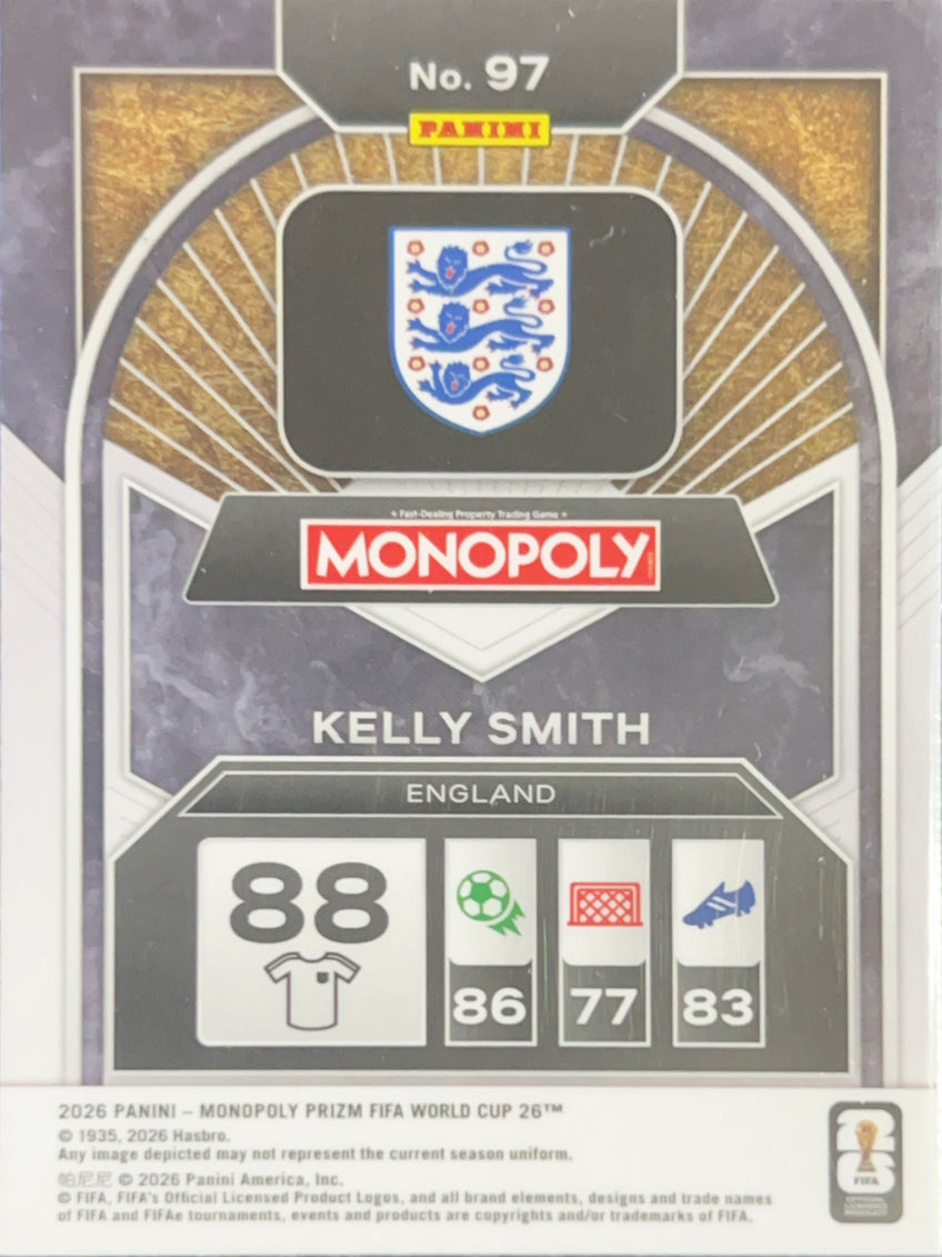 2026 Panini Monopoly Prizm FIFA World Cup 26 Kelly Smith #97