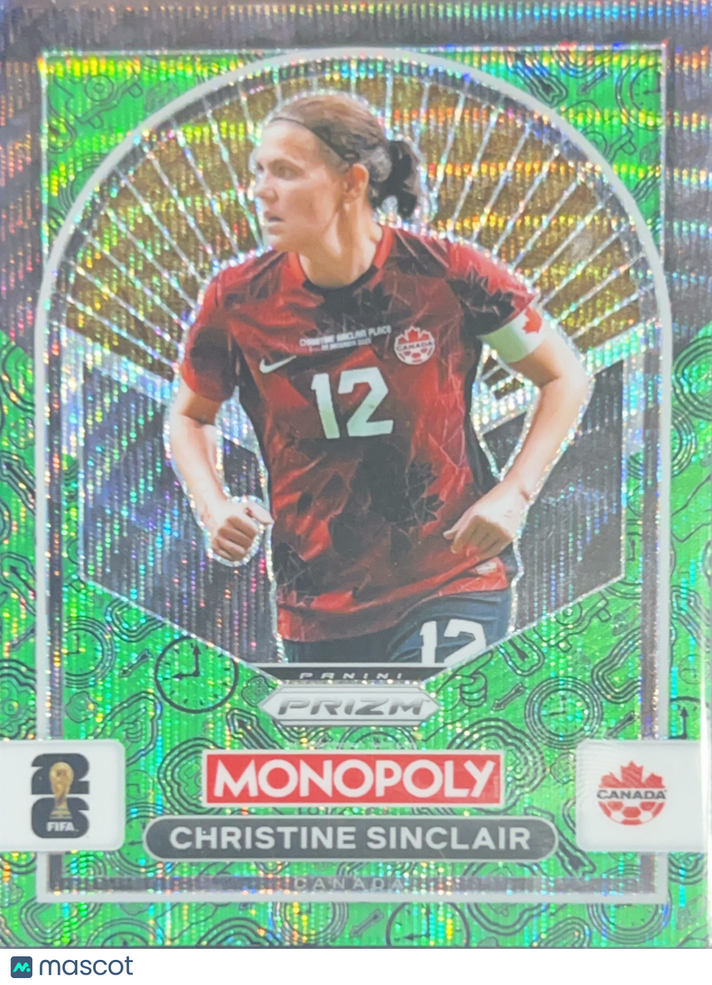 2026 Panini Monopoly Prizm FIFA World Cup 26 Christine Sinclair #100 Green