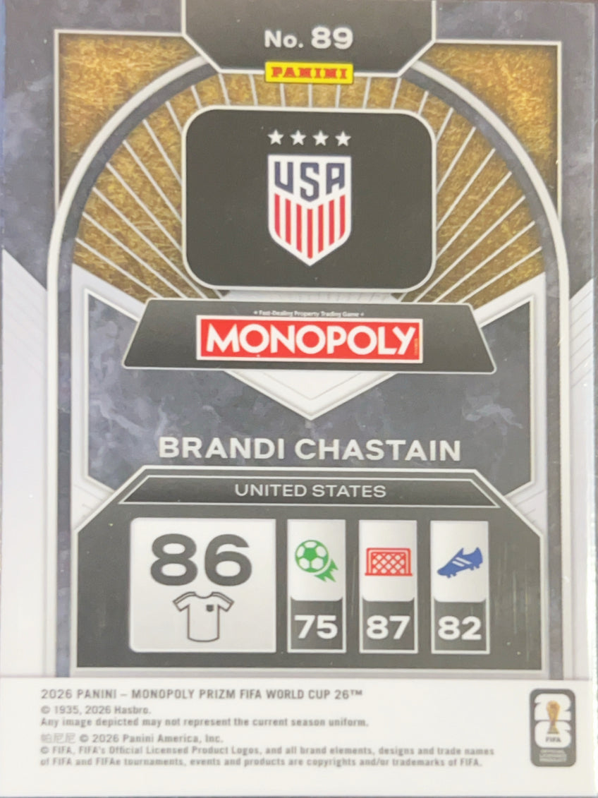 2026 Panini Monopoly Prizm FIFA World Cup 26 Brandi Chastain #89