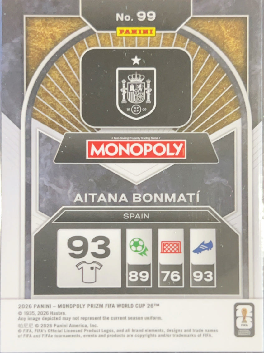 2026 Panini Monopoly Prizm FIFA World Cup 26 Aitana Bonmatí #99